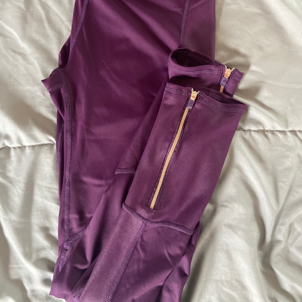 Deep Purple Zip Leggings